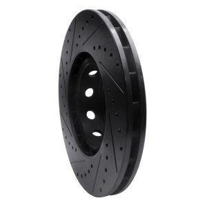 BMW M5 Brake Rotor (1) - Front - R1 Concepts - Drilled & Slotted - Black - `00-`03